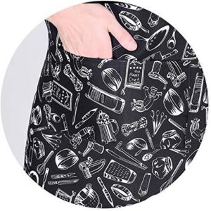 DELANTAL CHEF NEGRO Y BLANCO